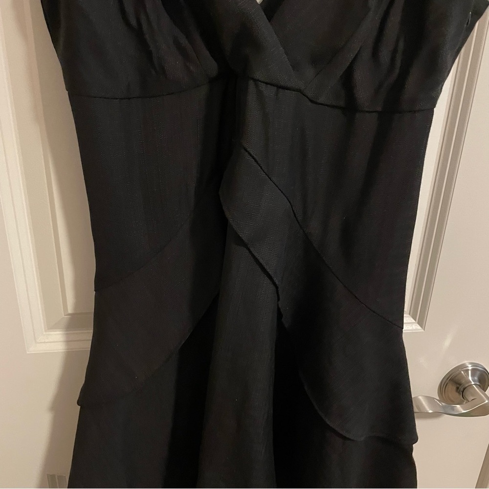 SANDRO Gisele Ruffle Mini Dress Black Size 6 European 38 - Picture 5 of 13